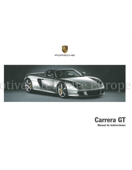 2005 PORSCHE CARRERA GT OWNERS MANUAL SPANISH