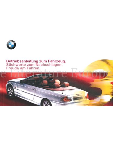 2000 BMW 3 SERIES CONVERTIBLE OWNERS MANUAL GERMAN