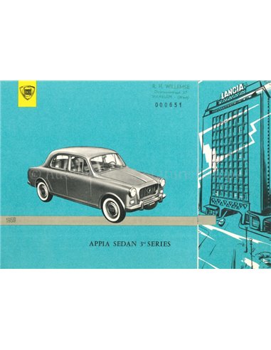 1959 LANCIA APPIA SALOON BROCHURE ENGLISH