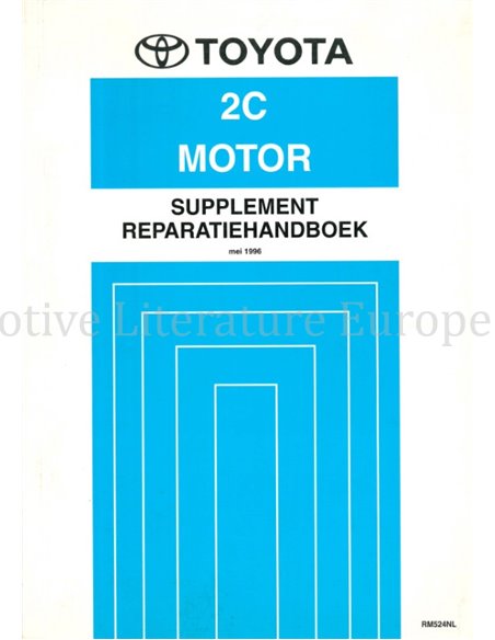 1996 TOYOTA COROLLA 2C ENGINE (SUPPLEMENT) WORKSHOP MANUAL DUTCH