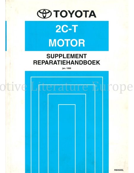 1996 TOYOTA CARINA E (2C-T) MOTOR (ZUSATZ) WERKSTATTHANDBUCH NIEDERLÄNDISCH