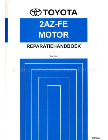 2000 TOYOTA PREVIA 2AZ-FE ENGINE WORKSHOP MANUAL DUTCH