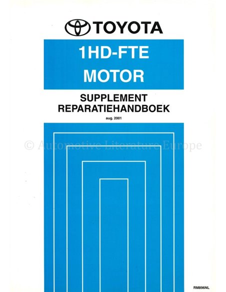 2001 TOYOTA LANDCRUISER 1HD-FTE MOTOR (ZUSATZ) WERKSTATTHANDBUCH NIEDERLÄNDISCH