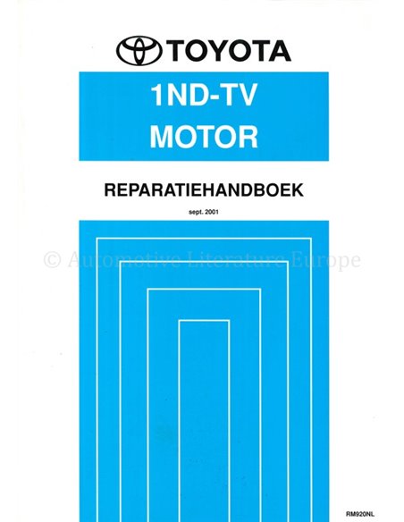 2001 TOYOTA YARIS (VERSO) 1ND-TV ENGINE REPAIR MANUAL DUTCH