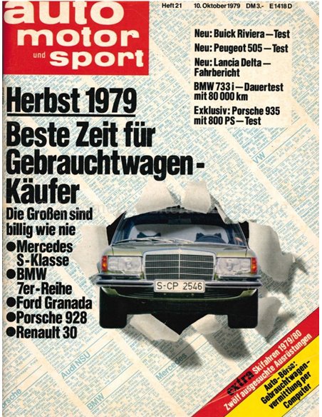 1979 AUTO MOTOR UND SPORT 21 DEUTSCH