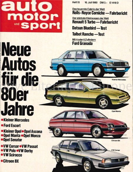 1980 AUTO MOTOR UND SPORT 15 DUITS