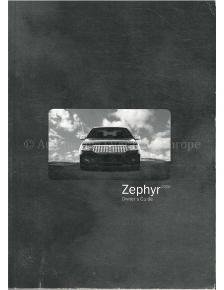 2006 LINCOLN ZEPHYR OWNERS MANUAL ENGLISH