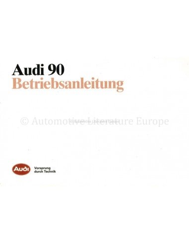 1988 AUDI 90 OWNERS MANUAL HANDBOOK GERMAN