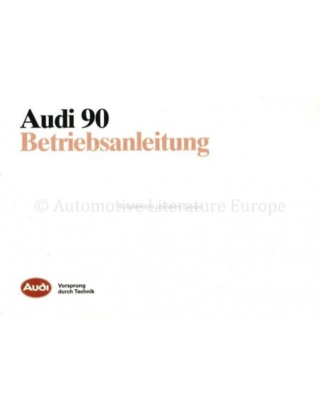 1988 AUDI 90 OWNERS MANUAL HANDBOOK GERMAN