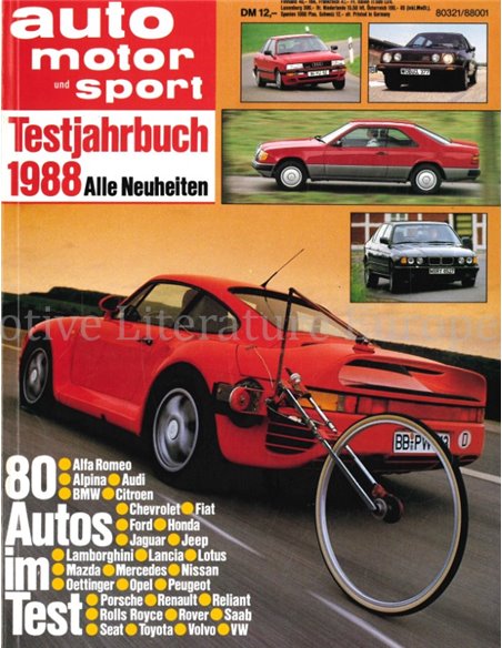 1988 AUTO MOTOR UND SPORT TESTJAHRBUCH DEUTSCH 