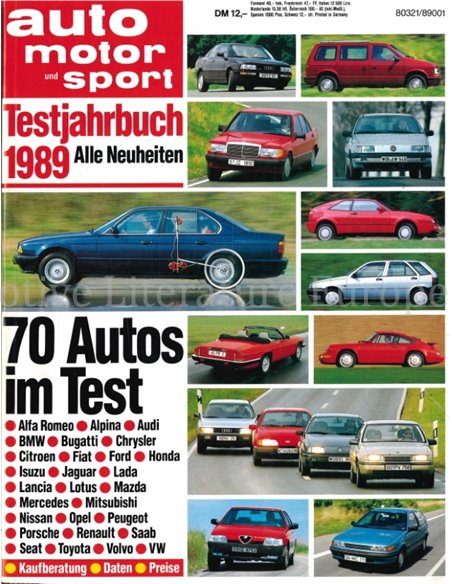 1989 AUTO MOTOR UND SPORT TESTJAHRBUCH DEUTSCH 