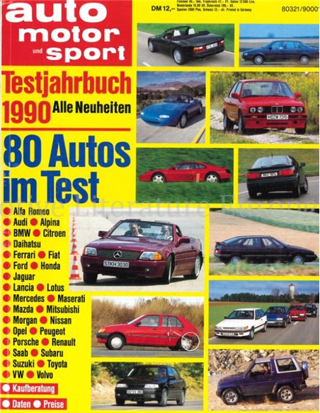 1990 AUTO MOTOR UND SPORT TESTJAHRBUCH DEUTSCH 