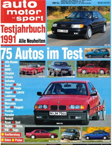 1991 AUTO MOTOR UND SPORT TESTJAHRBUCH DEUTSCH 