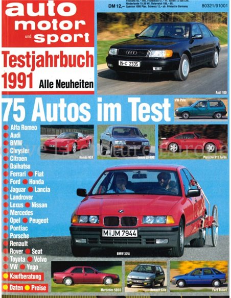 1991 AUTO MOTOR UND SPORT TESTJAHRBUCH DEUTSCH 