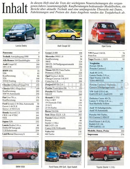 1991 AUTO MOTOR UND SPORT TESTJAHRBUCH DEUTSCH 