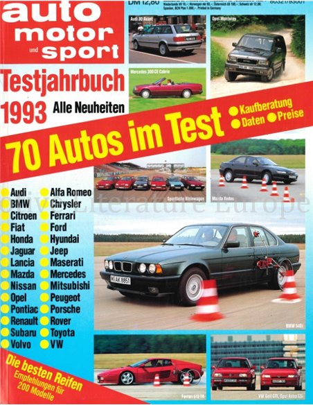 1993 AUTO MOTOR UND SPORT TESTJAHRBUCH DEUTSCH 