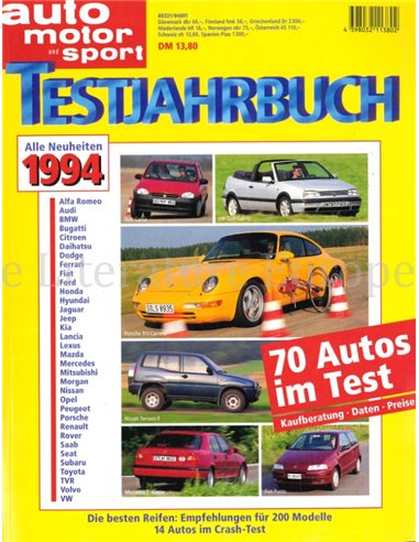 1994 AUTO MOTOR UND SPORT TESTJAHRBUCH DEUTSCH 