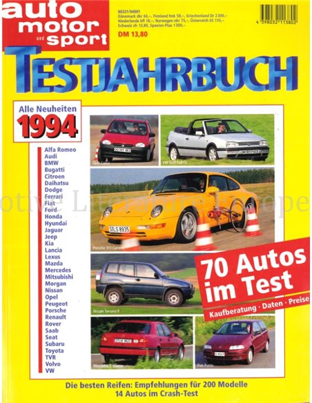 1994 AUTO MOTOR UND SPORT TESTJAHRBUCH DEUTSCH 