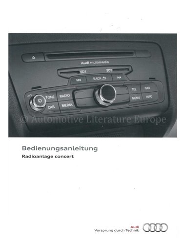 2013 AUDI CONCERT OWNERS MANUAL GERMAN