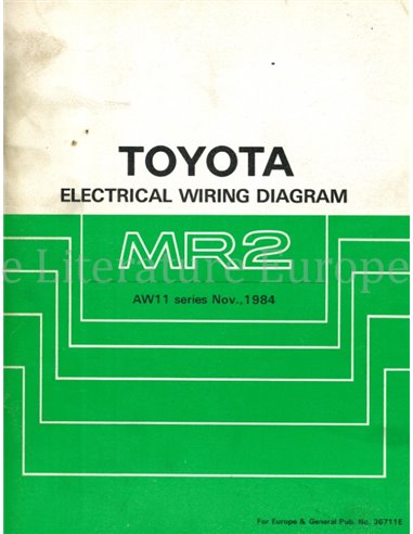 1985 TOYOTA MR2 ELECTRISCHE SCHEMA WERKPLAATSHANDBOEK ENGELS