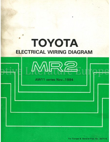 1985 TOYOTA MR2 ELECTRISCHE SCHEMA WERKPLAATSHANDBOEK ENGELS