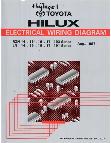 1997 TOYOTA HILUX ELECTRISCH DIAGRAM WERKPLAATSHANDBOEK ENGELS