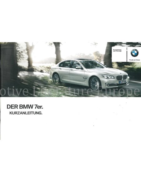 2013 BMW 7ER KURZANLEITUNG DEUTSCH