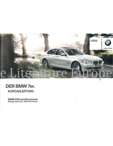 2013 BMW 7 SERIES EFFICIENT DYNAMICS QUICK REFERENCE GUIDE GERMAN