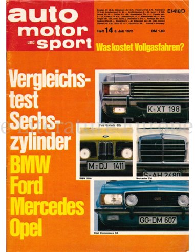 1972 AUTO MOTOR UND SPORT 14 DUITS