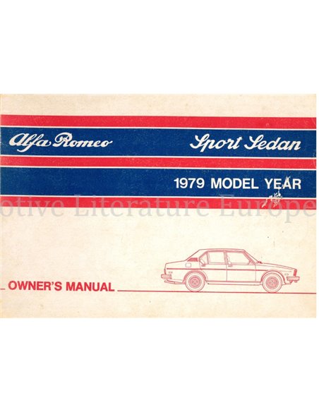 1979 ALFA ROMEO SPORT SEDAN OWNERS MANUAL ENGLISH (US)