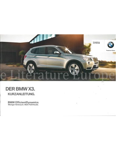 2012 BMW X3 QUICK REFERENCE GUIDE GERMAN