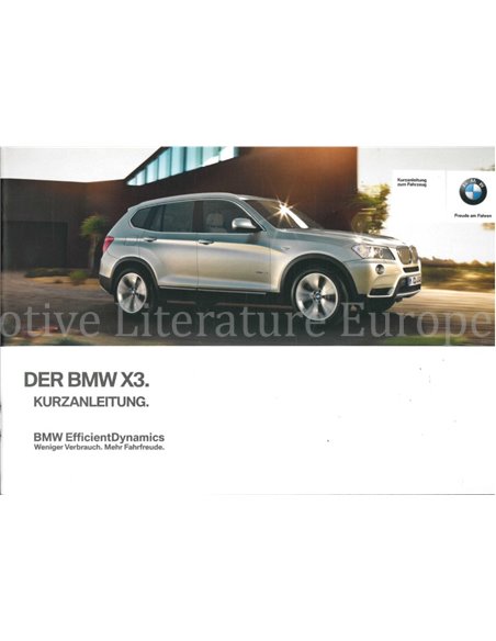 2012 BMW X3 QUICK REFERENCE GUIDE GERMAN