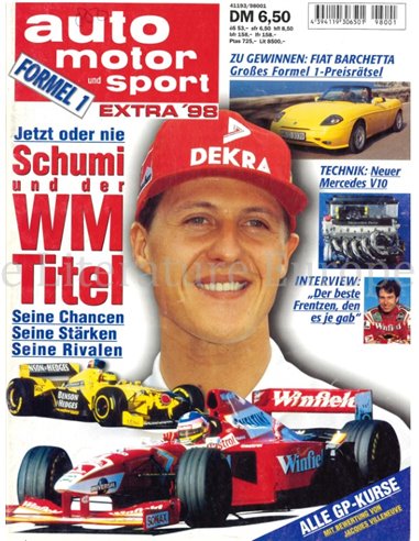 1998 AUTO MOTOR UND SPORT EXTRA FORMEL 1 YEARBOOK GERMAN 