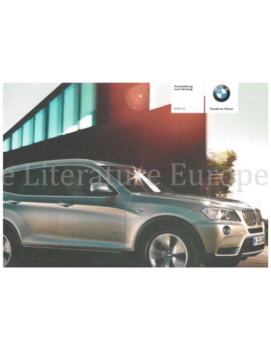 2011 BMW X3 VERKORT INSTRUCTIEBOEKJE DUITS