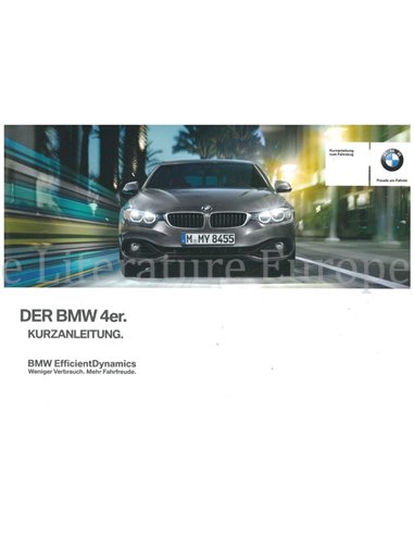 2014 BMW 4 SERIE VERKORT INSTRUCTIEBOEKJE DUITS