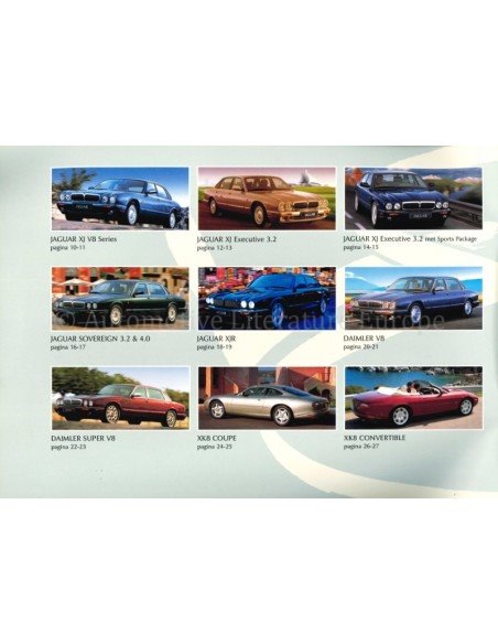 1998 JAGUAR XJ V8 & DAIMLER MODELS BROCHURE DUTCH