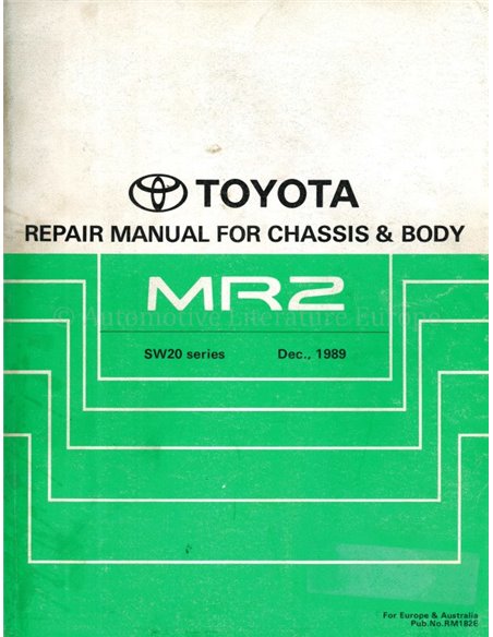 1990 TOYOTA MR2 CHASSIS & CAROSSERIE (SUPPLEMENT) WERKPLAATSHANDBOEK ENGELS