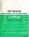 1990 TOYOTA MR2 CHASSIS & CAROSSERIE (SUPPLEMENT) WERKPLAATSHANDBOEK ENGELS