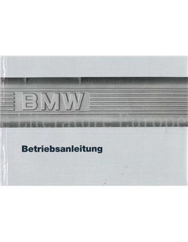 1987 BMW 6 SERIES OWNERS MANUAL GERMAN