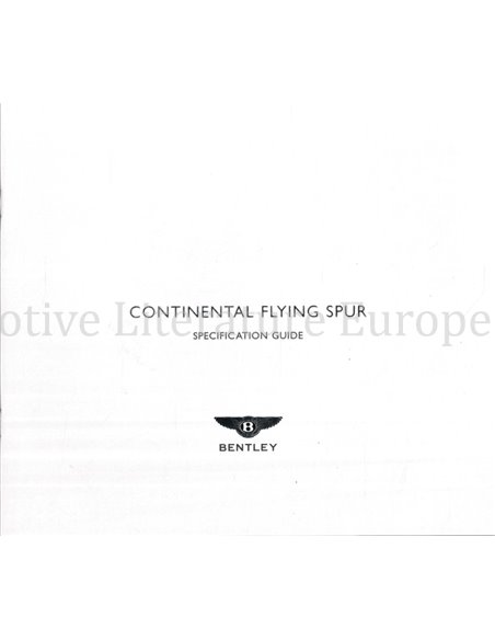 2005 BENTLEY CONTINENTAL FLYING SPUR BROCHURE ENGELS