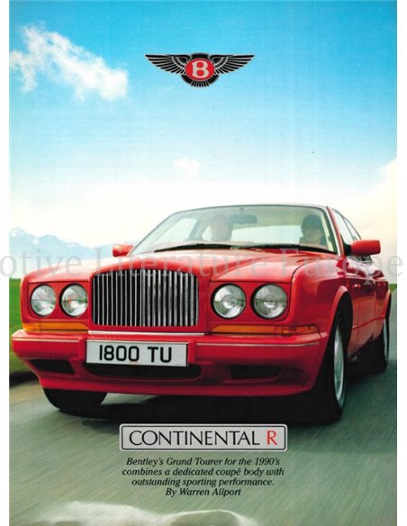 1991 BENTLEY CONTINENTAL R BROCHURE ENGELS