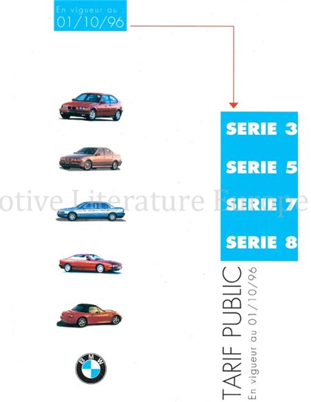 DIVERSE BMW PRIJSLIJSTEN 