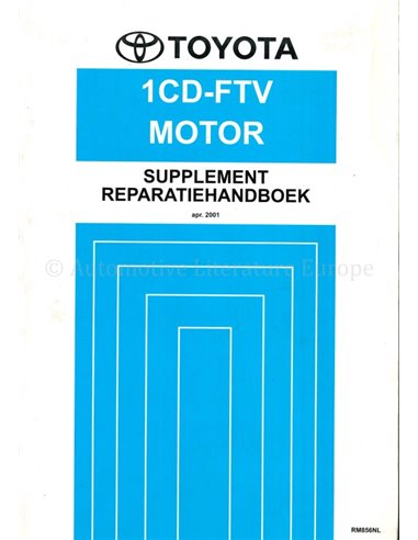 2001 TOYOTA RAV4 1CD-FTV MOTOR WERKSTATTHANDBUCH NIEDERLÄNDISCH