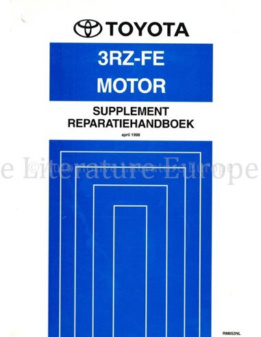 1998 TOYOTA HIACE 3RZ-FE ENGINE (SUPPLEMENT) WORKSHOP MANUAL DUTCH