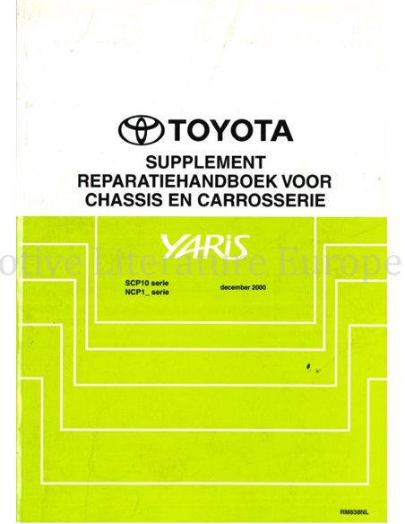 2001 TOYOTA YARIS CHASSIS UND KAROSSERIE WERKSTATTHANDBUCH NIEDERLÄNDISCH