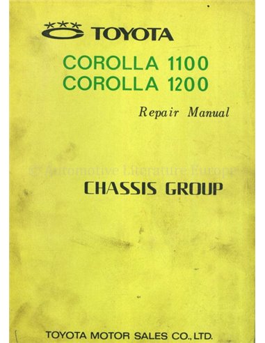 1968 TOYOTA COROLLA 1100 | 1200 CHASSIS WORKSHOP MANUAL ENGLISH