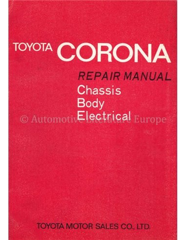 1970 TOYOTA CORONA WORKSHOP MANUAL ENGLISH