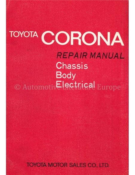 1970 TOYOTA CORONA WERKPLAATSHANDBOEK ENGELS