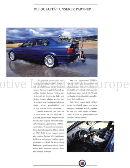 1991 BMW ALPINA B6 2.8 BROCHURE GERMAN