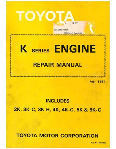 1981 TOYOTA ENGINE WORKSHOP MANUAL ENGLISH